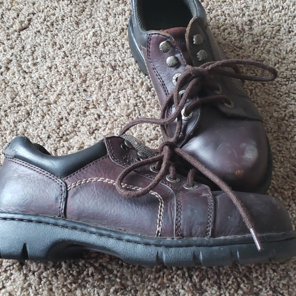 Steel-toed leather oxfords